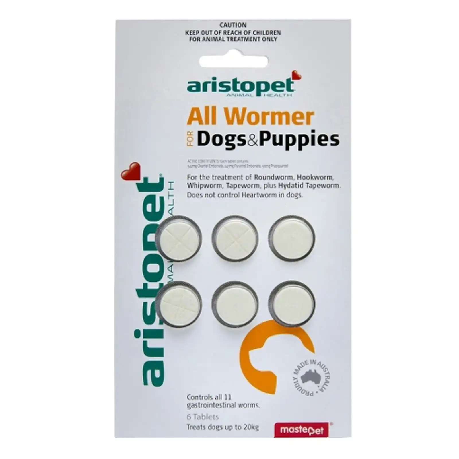 Aristopet Allwormer For Dogs and Puppies 10 Kg 4 Tablets