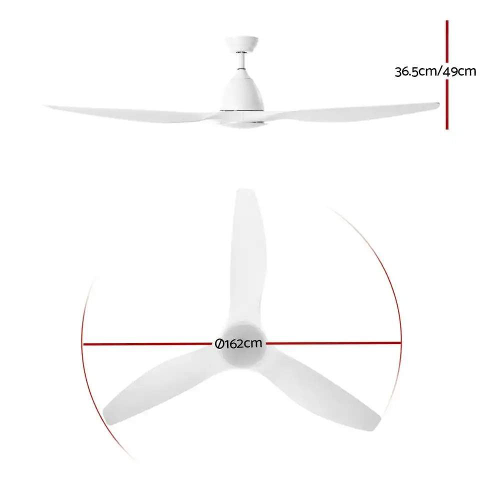 Devanti Ceiling Fan 64'' DC Motor w/Remote - White