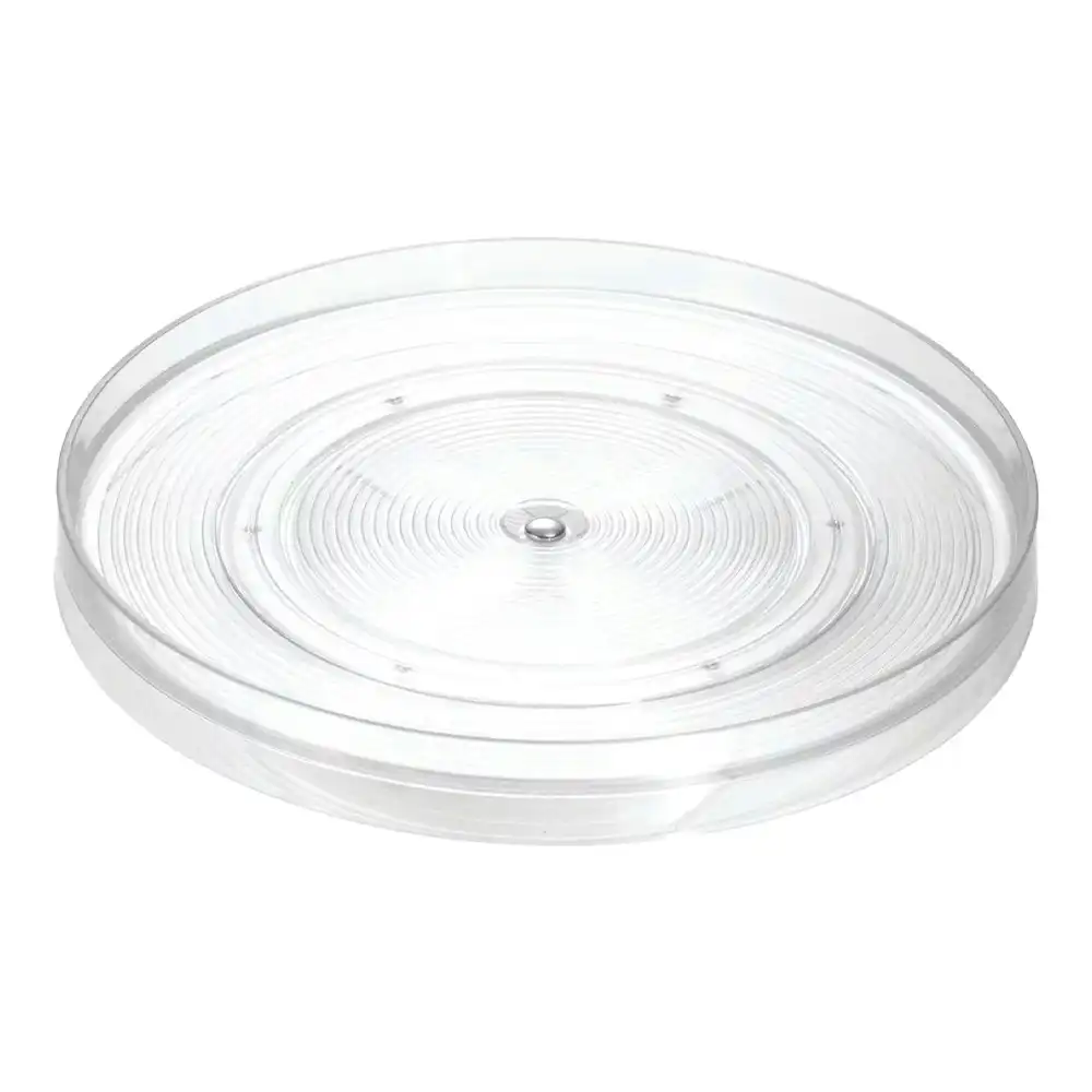 Idesign 27.9cm Clear Round Turn/Spin Spice Kitchen Uitlity Table/Plate Storage