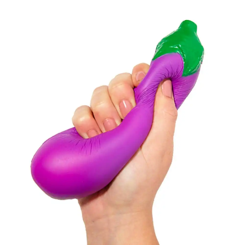 18cm Kids/Adult Bubblegum Stuff Eggplant Stress-Relieve Squeeze Foam Squish Toy