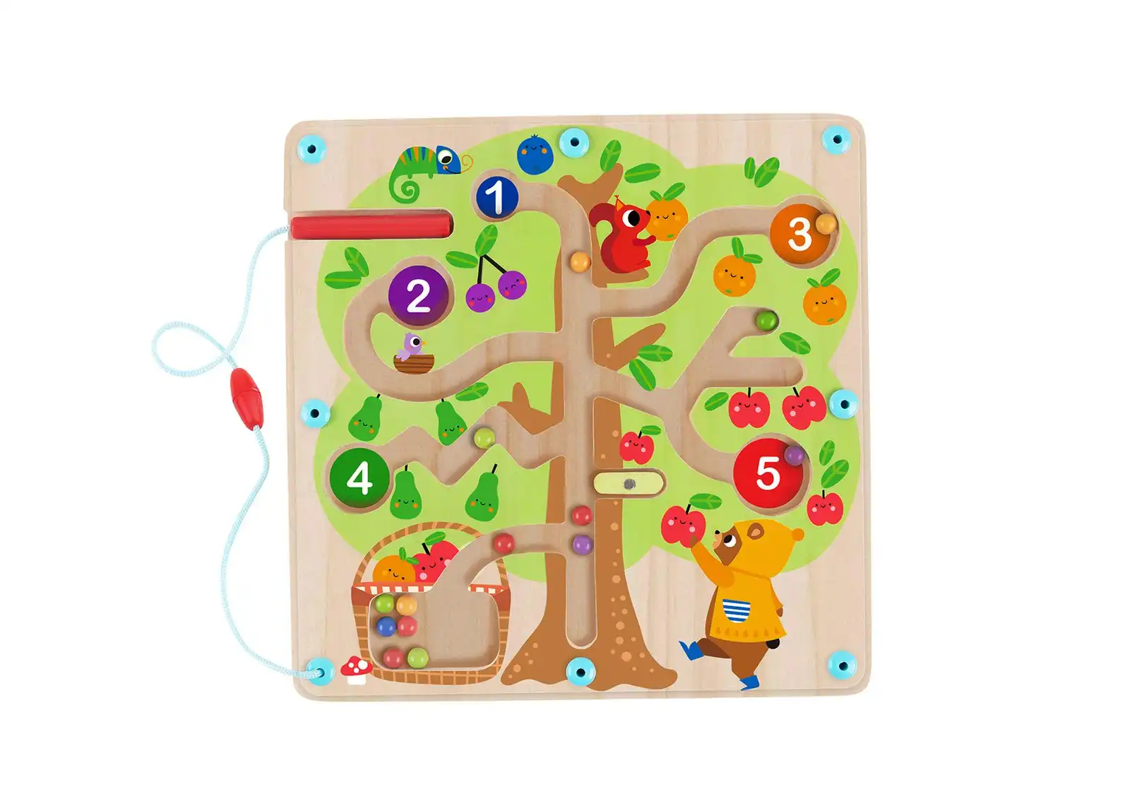 Tooky Toy Counting Fruit Ball Maze Tree Kids/Toddler Interactive Fun Play 18m+