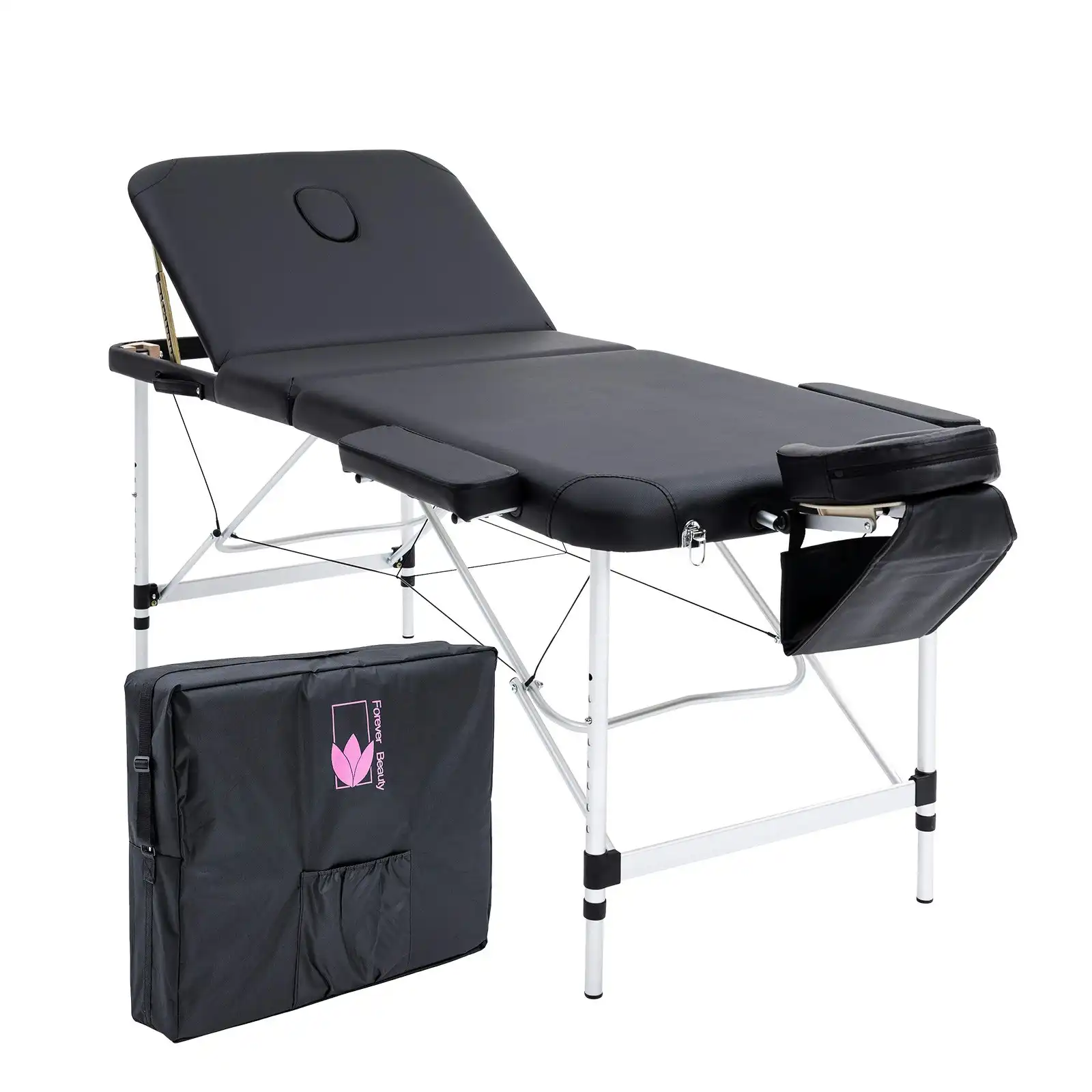 70cm Aluminium Portable Massage Table - BLACK