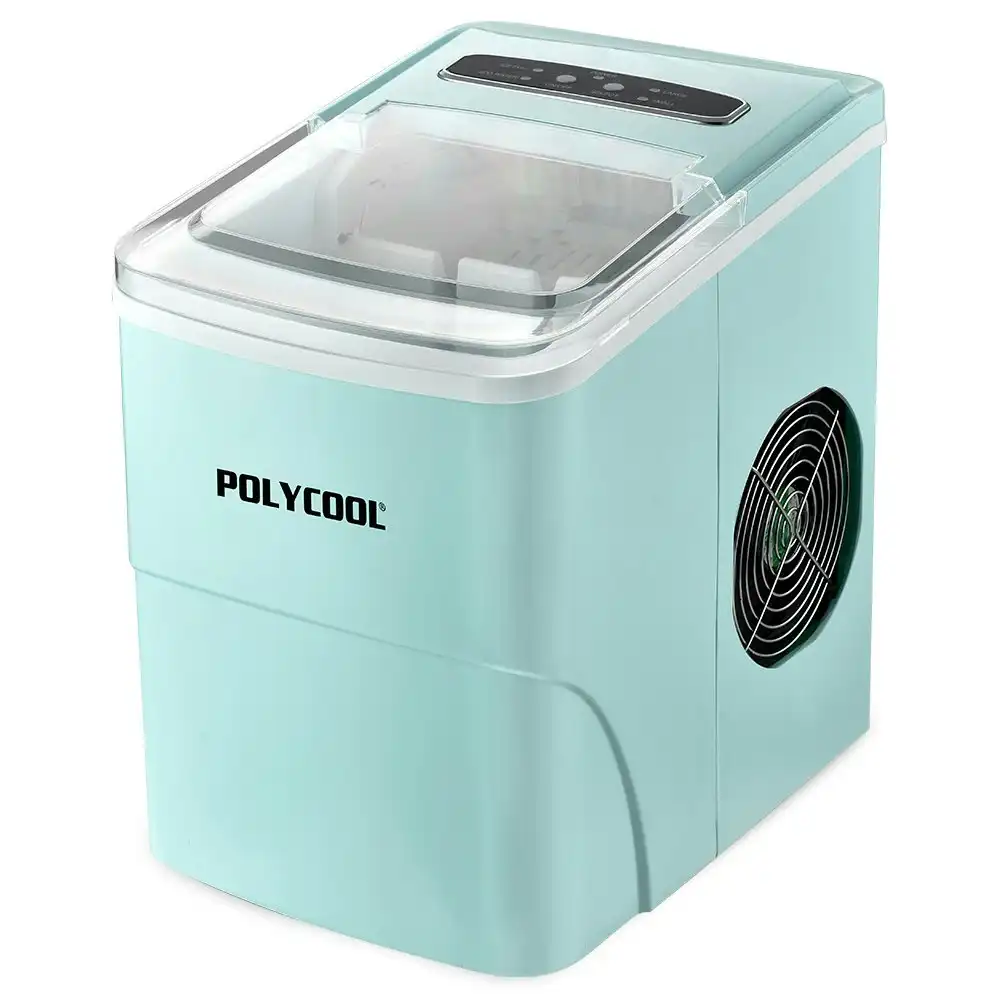 PolyCool 2L Portable Ice Cube Maker Machine Automatic with Control Panel, Green