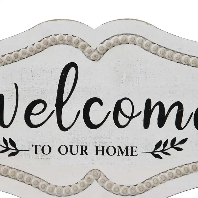 Willow & Silk MDF 48cm 'Welcome to our Home' Plaque Sign Wall Art
