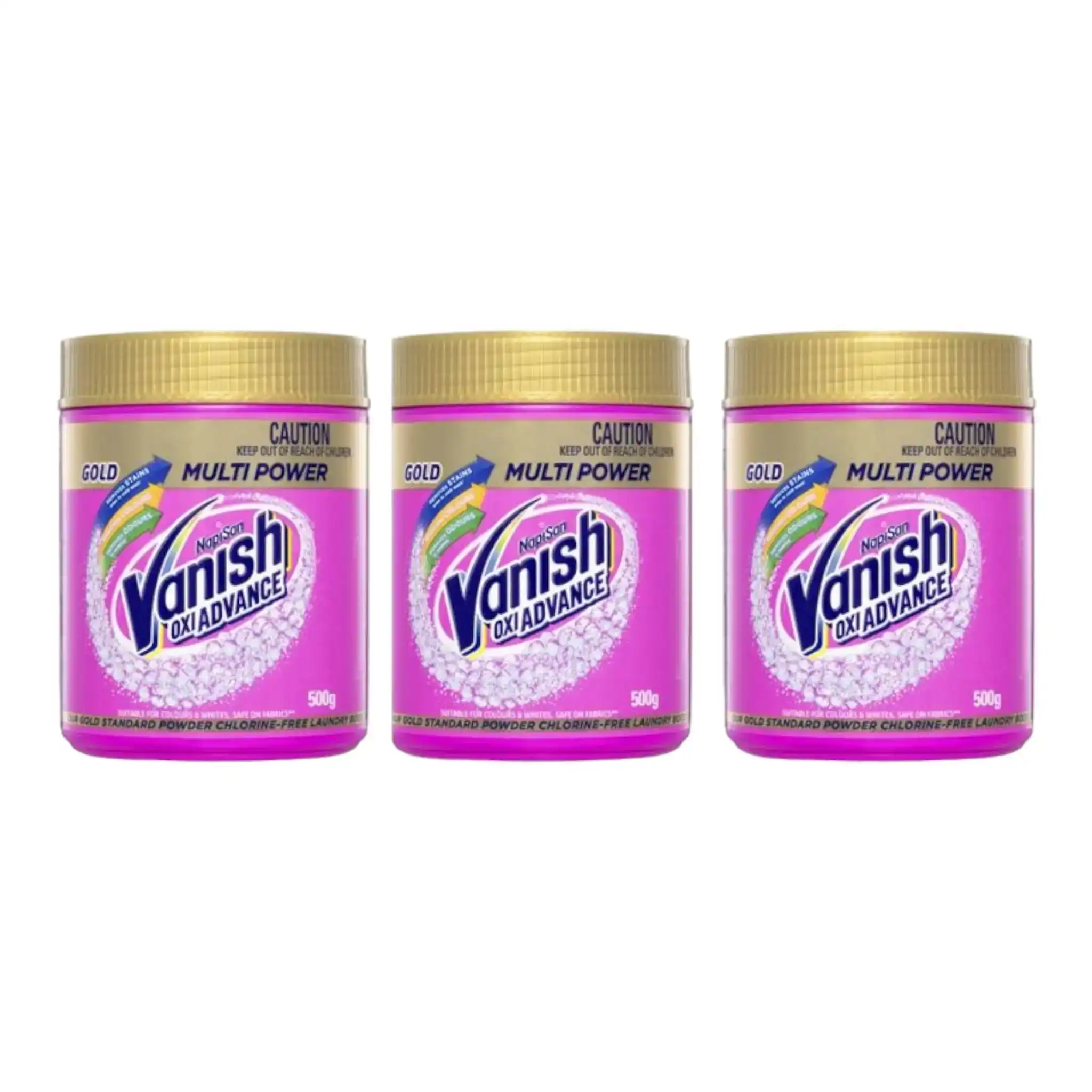 3 Pack Vanish Gold Pro Stain Remover Powder 500g