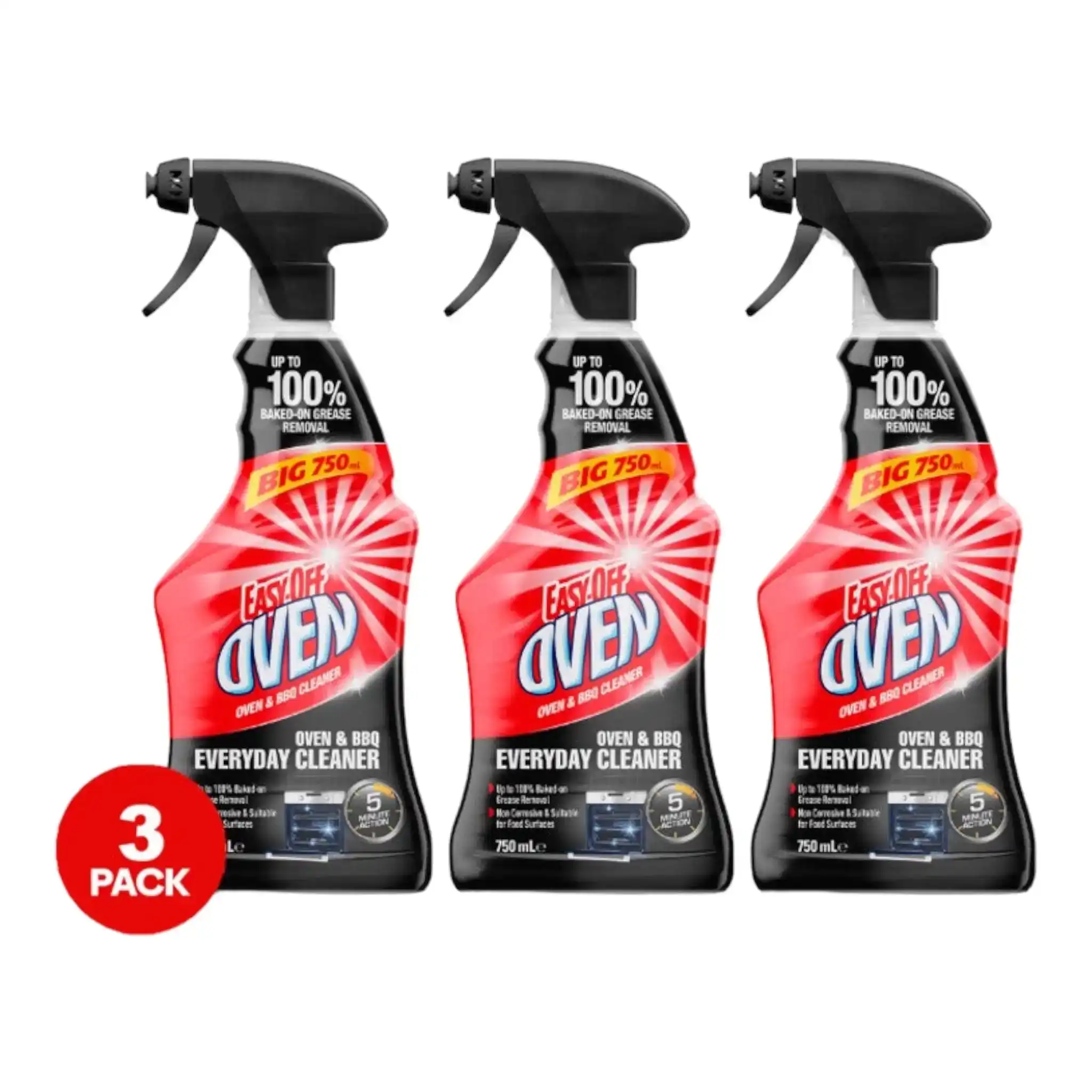3 Pack Easy Off Bam Oven BBQ Cleaner Everyday | 750mL