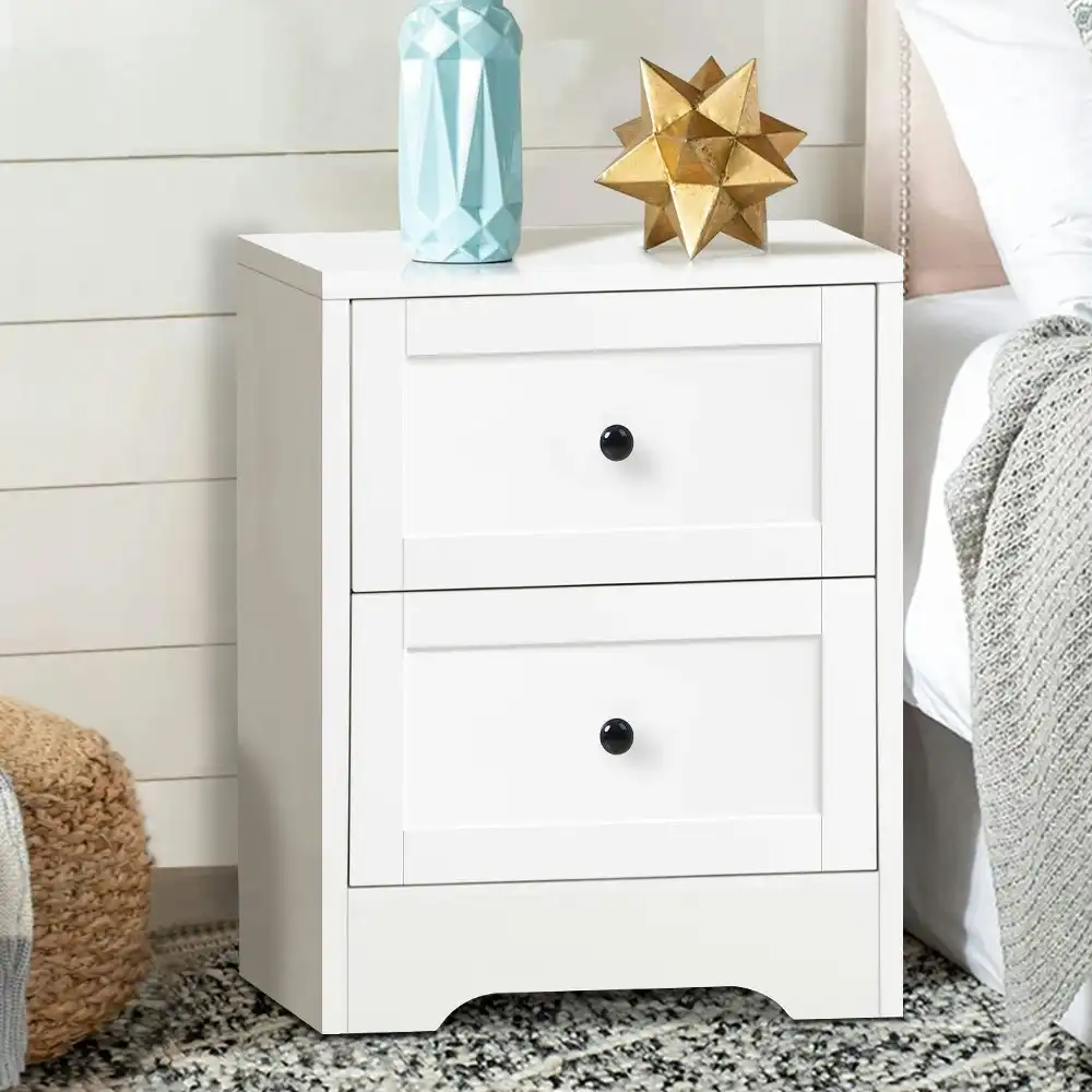 Alfordson Bedside Table Hamptons Nightstand White