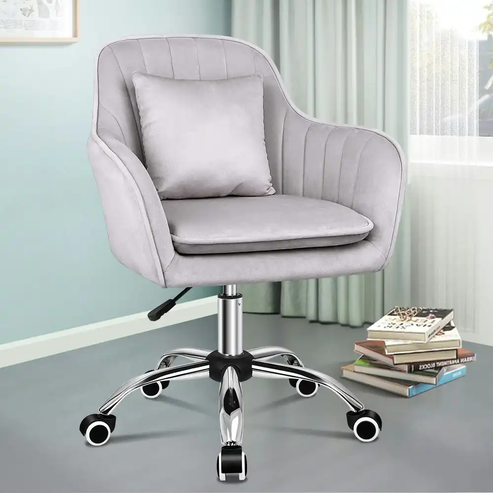Alfordson Velvet Office Chair Orla Grey