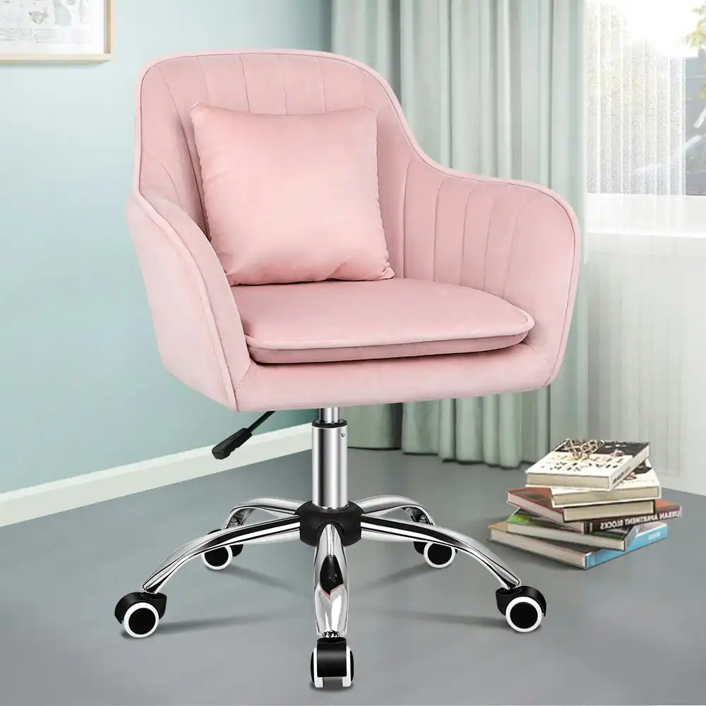 Alfordson Velvet Office Chair Orla Pink