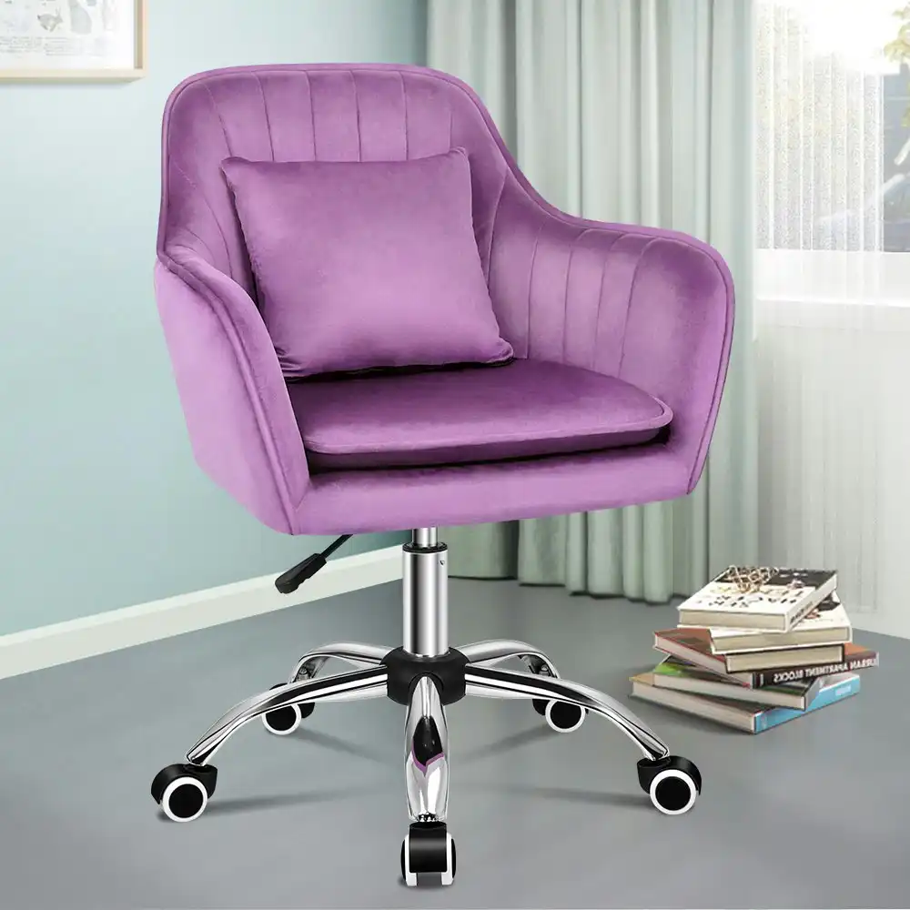 Alfordson Velvet Office Chair Orla Purple