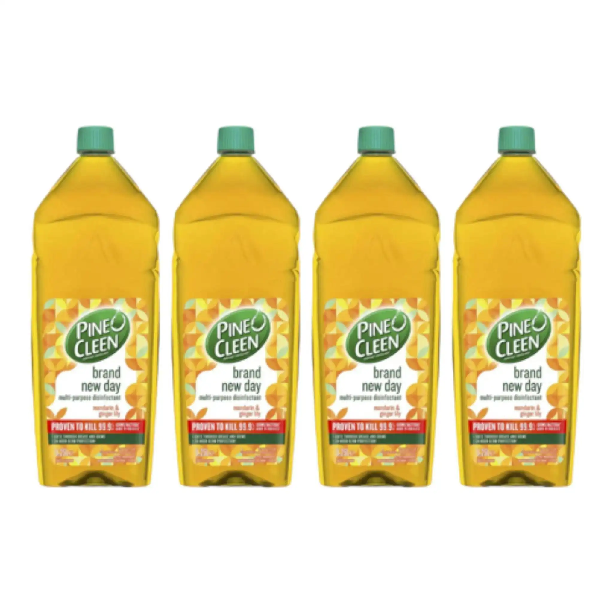 4 Pack Pine O Cleen Disinfectant Brand New Day Mandarin & Ginger lily 1.25l