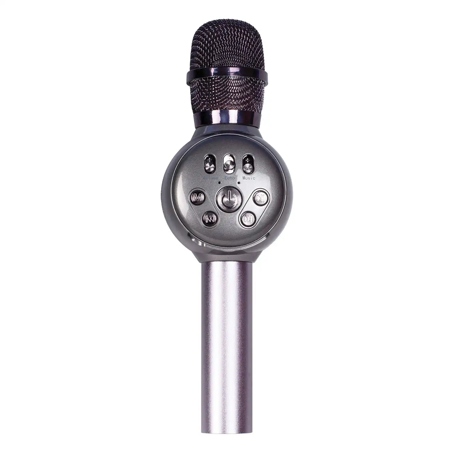 Portable Bluetooth Laser LED Karaoke Microphone Silver