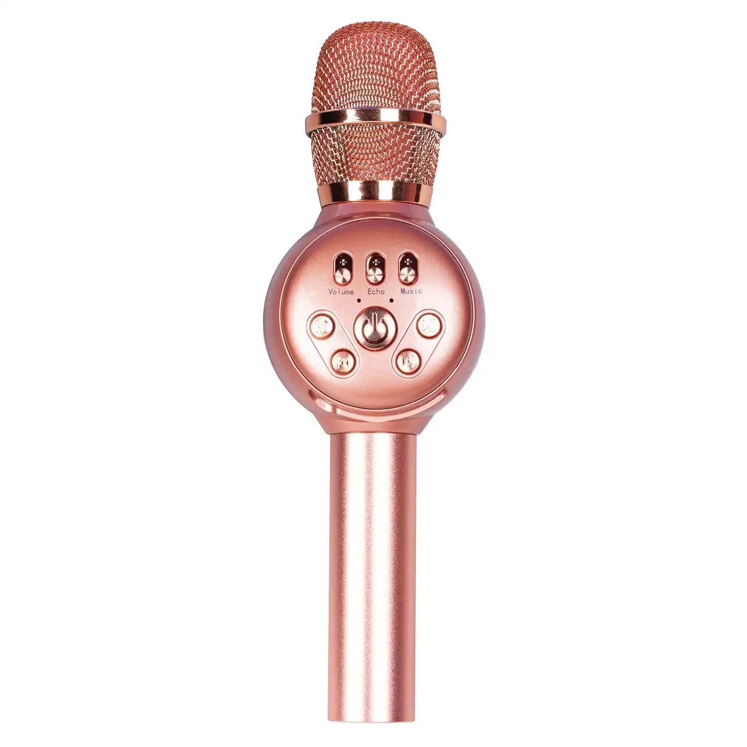 Laser Portable Bluetooth LED Karaoke Microphone Rose Gold