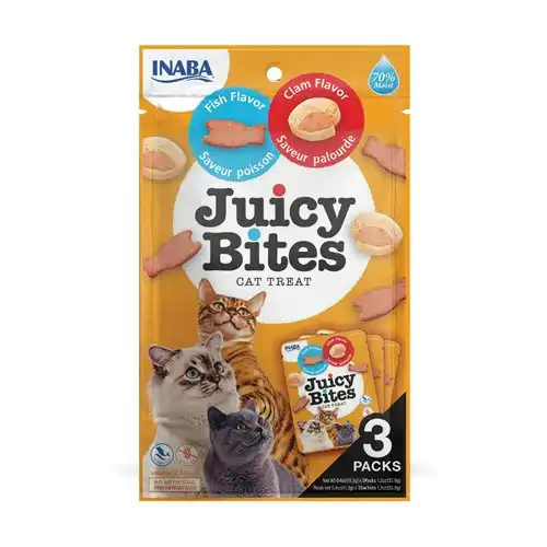 INABA Juicy Bites Cat Treats - Fish and Clam