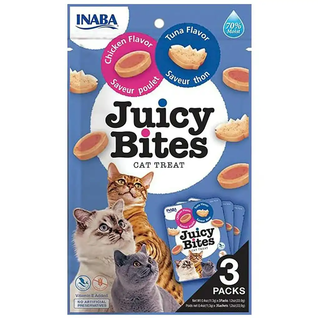 INABA Juicy Bites Cat Treats - Tuna and Chicken