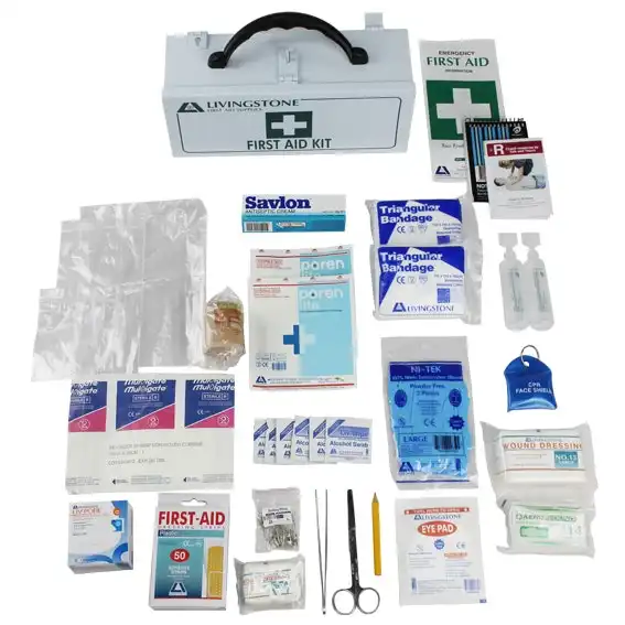 Livingstone Victoria Micro First Aid Kit Complete Set In Wall Mountable Metal Case for 1-10 people