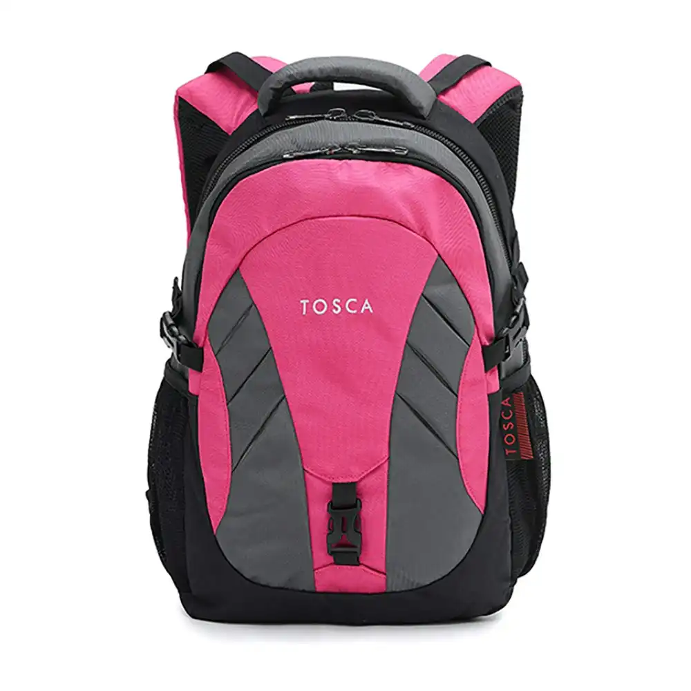Tosca 20L/42x27x17cm Padded Multi Compartment Shoulder Backpack Bag - Grey/Pink
