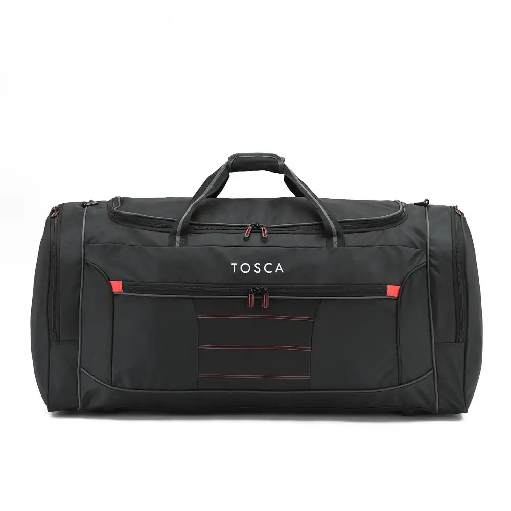 Tosca Sports Jumbo Duffle/Weekender Multi Purpose Tote Bag 90x40x40cm Black/Red