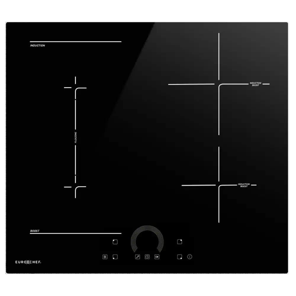 EuroChef 60cm 4 Zone Induction Cooktop, 7200W Electric, FlexZone Function, Touch Controls