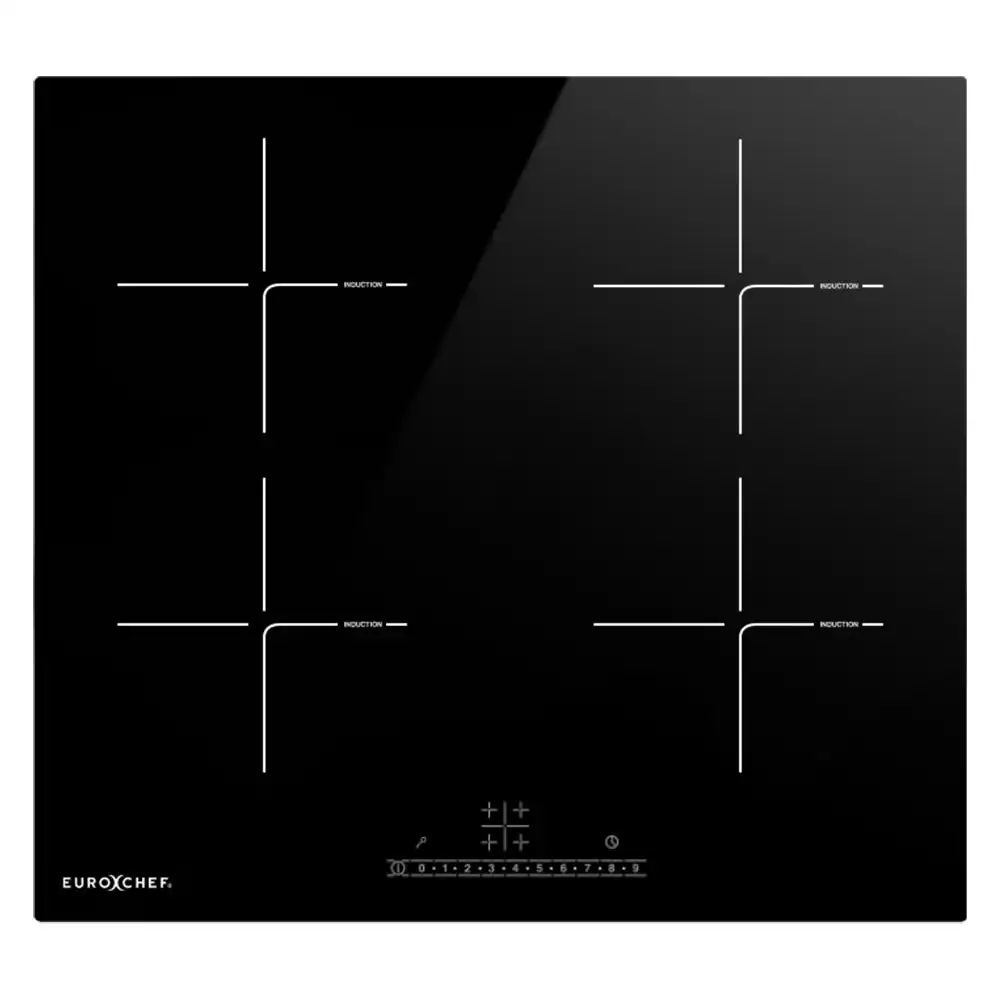 EuroChef 60cm 4 Zone Induction Cooktop, 6800W Electric, Touch Controls