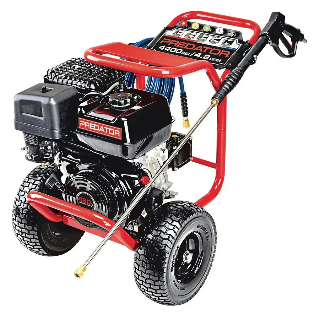 Jet-USA Commercial High Pressure Washer, 4400PSI 420cc 13HP, Italian AR Pump, Petrol Powered Water Cleaner w/ 15m Hose