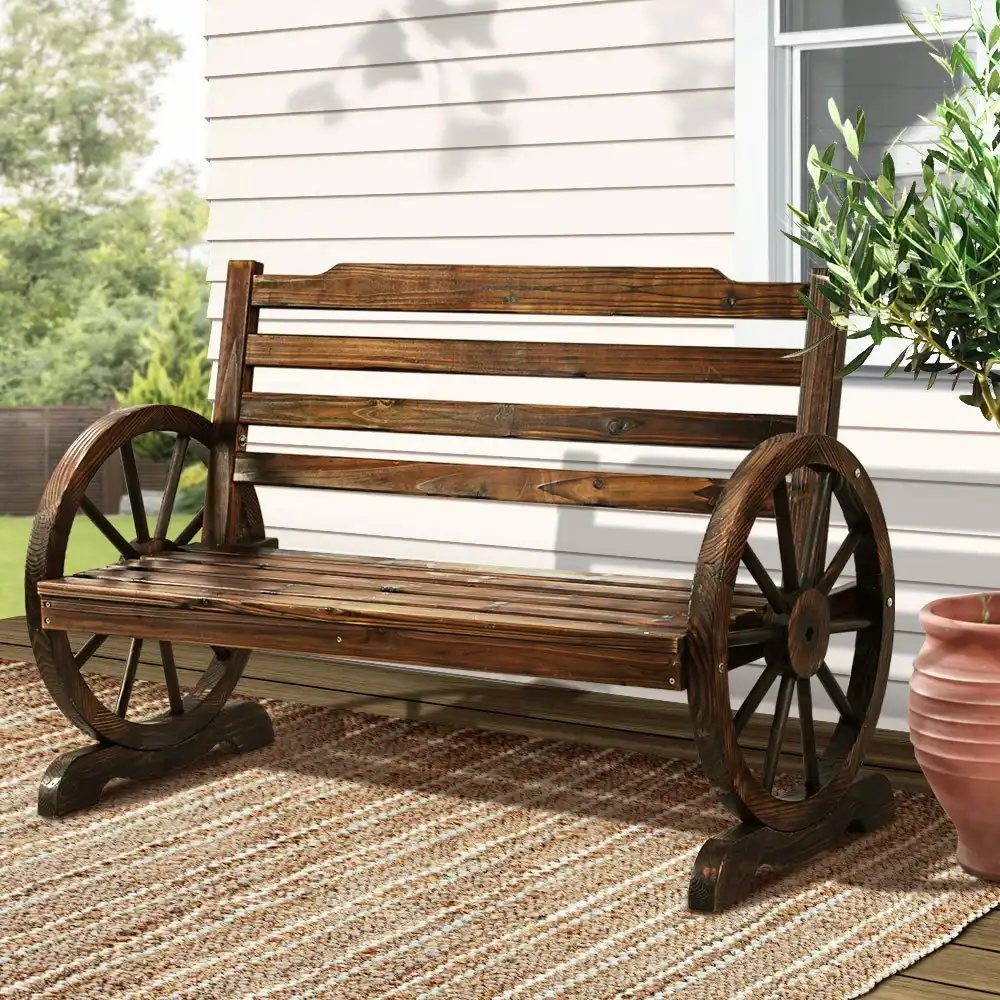 Gardeon Garden Bench Seat Wooden Wagon Chair Outdoor Chairs Garden Backyard Gardeon Patio Park Furniture