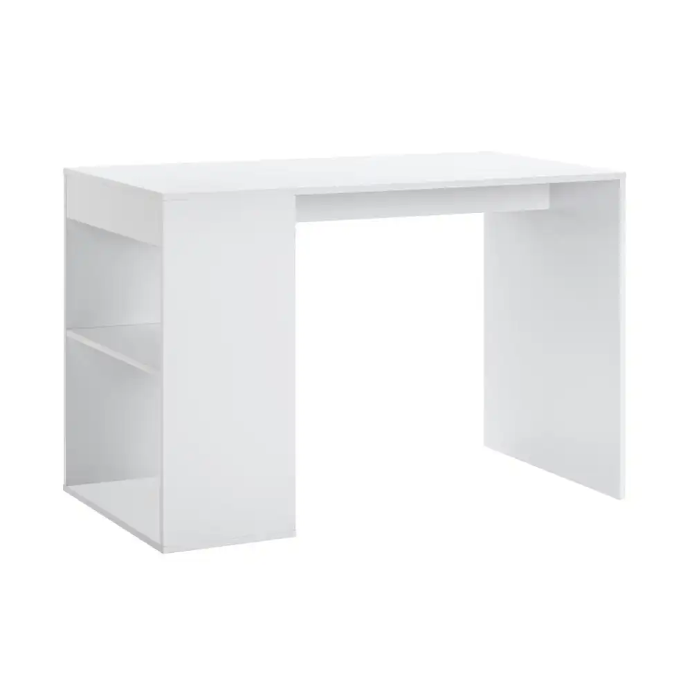 Walter Wooden Study Computer Working Task Office Desk Table W/ 2-Shelves White