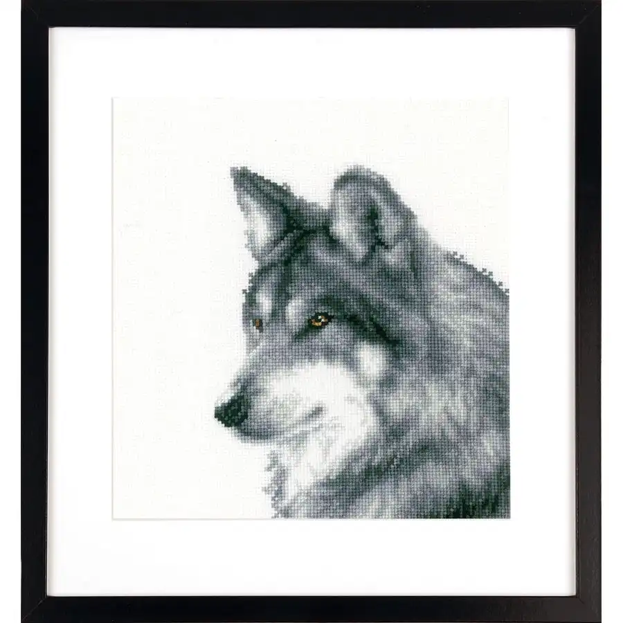 Wolf Portrait Cross Stitch- Needlework