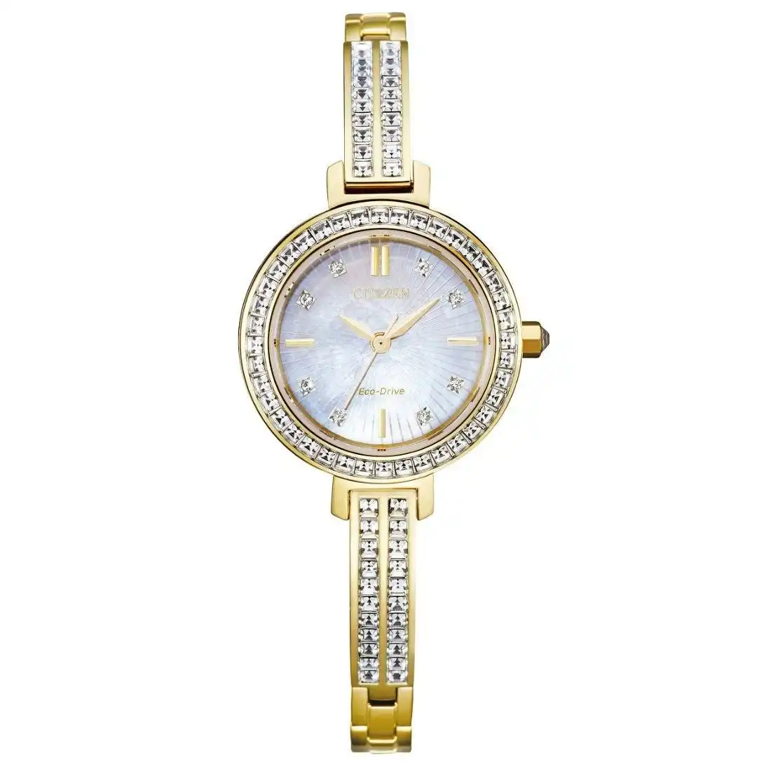 Citizen Eco Drive White and Gold Women's Watch EM0862-56D