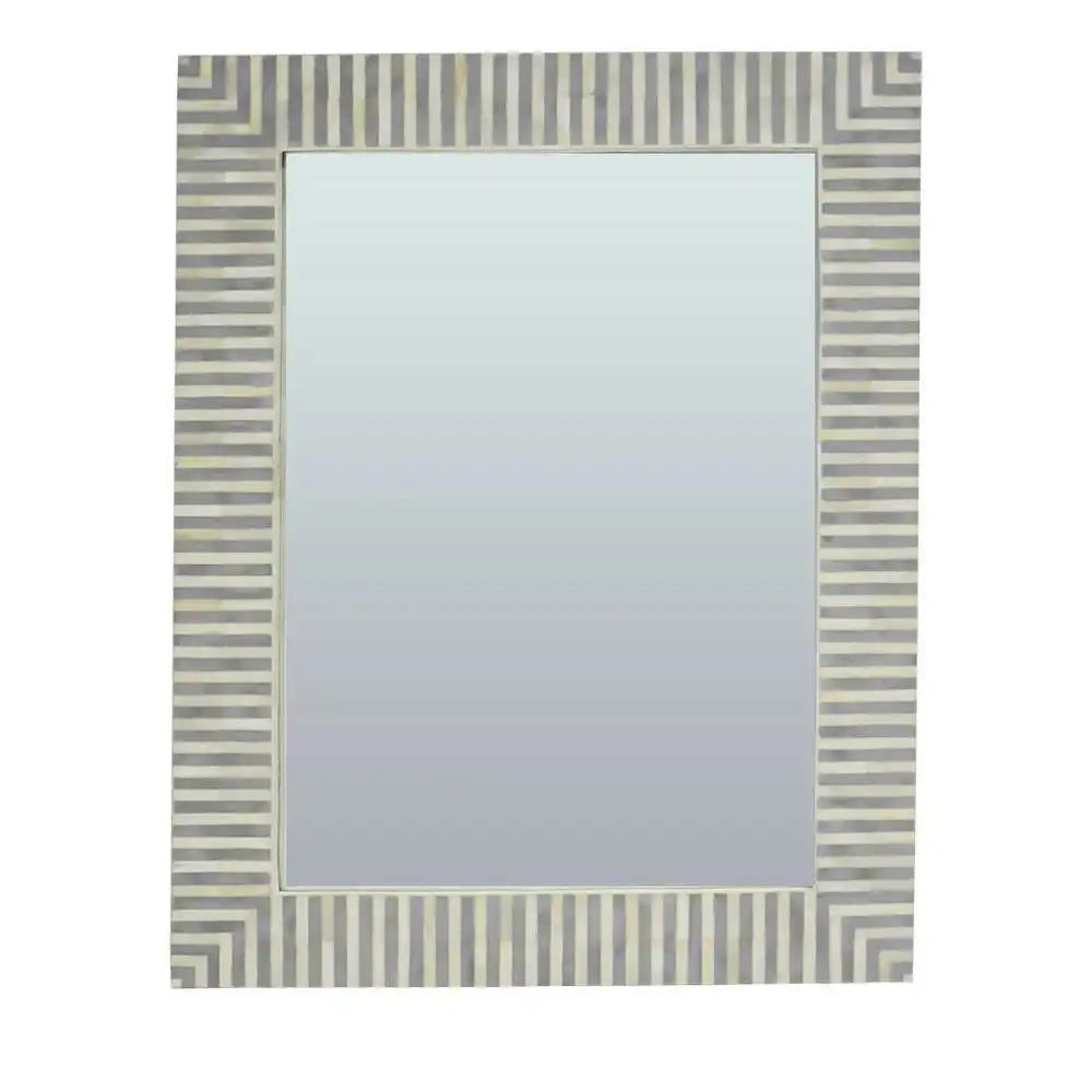Luxe Living Indi Bone Inlay Wall Mirror in Grey