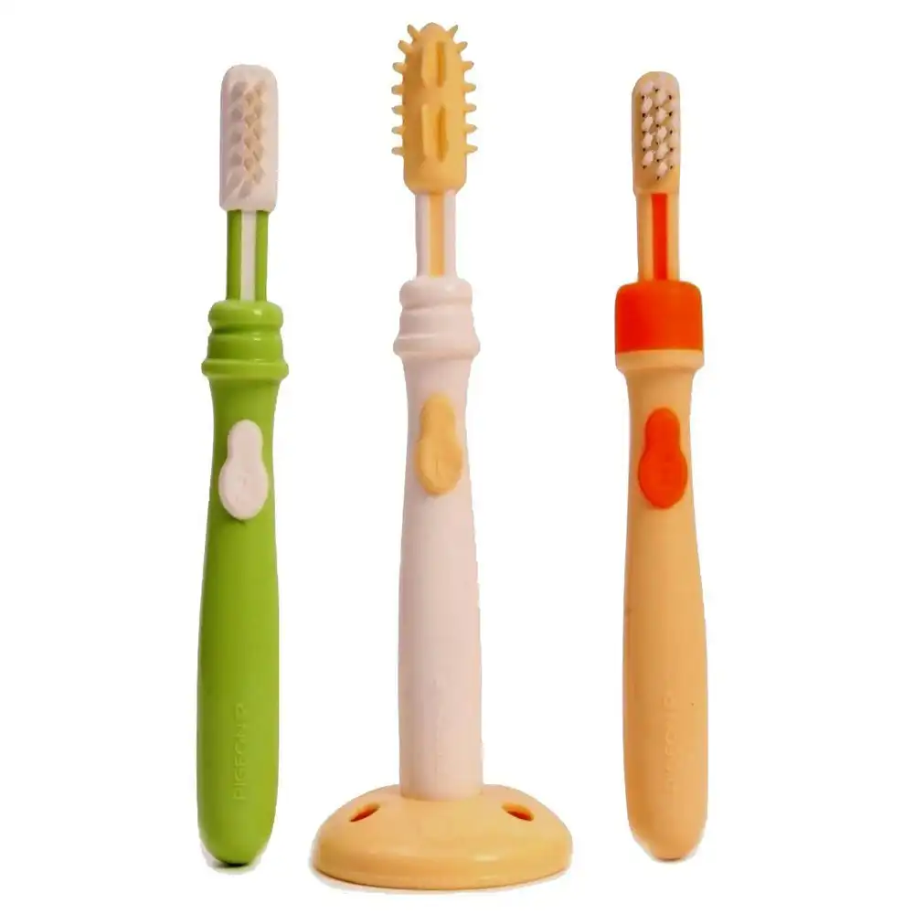 PIGEON Baby Training Toothbrush Brush Teeth Dental Oral Care Baby/Infant/Kid Set