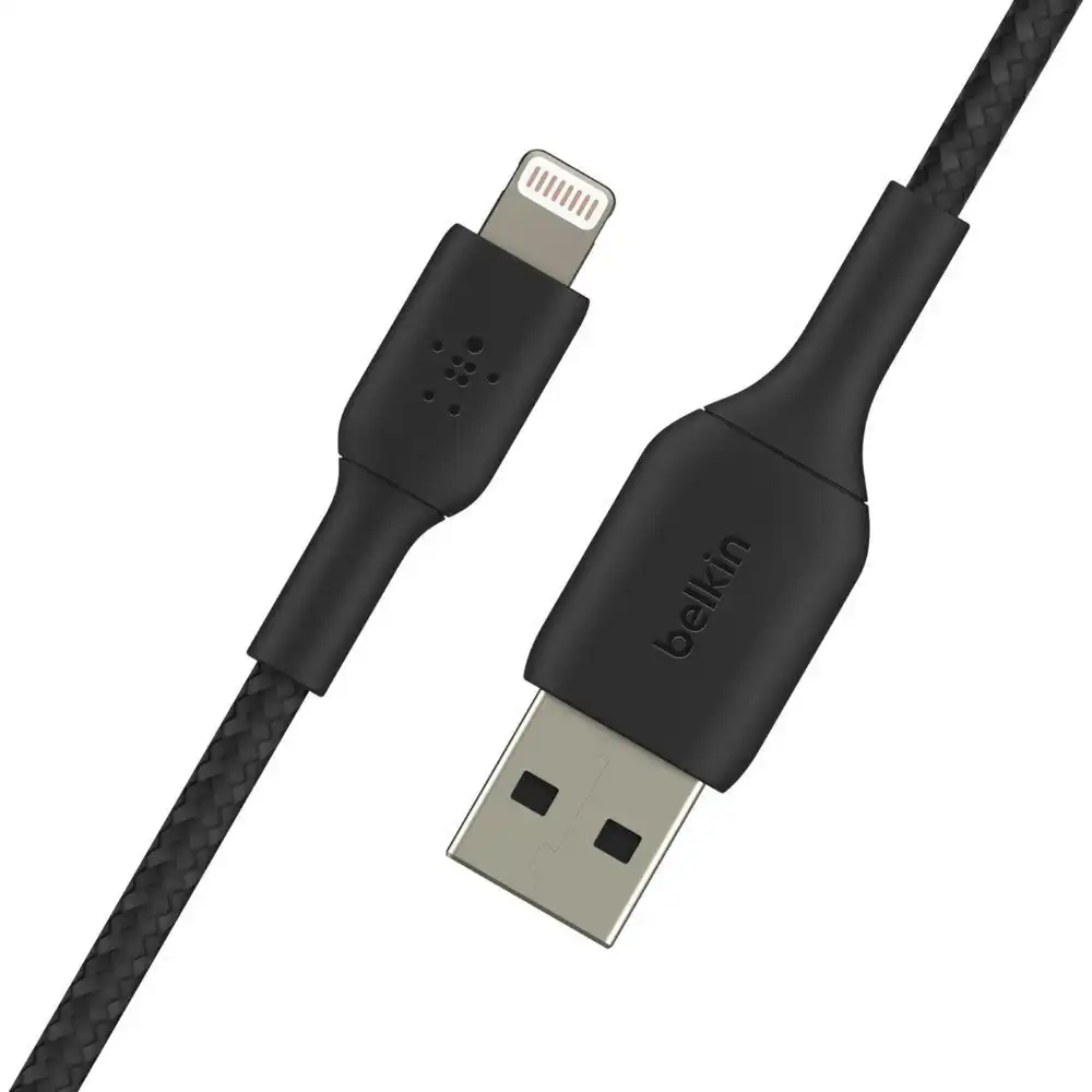 Belkin 2m Braided Lightning MFI-Certified to USB-A Cable for Apple iPhone Black