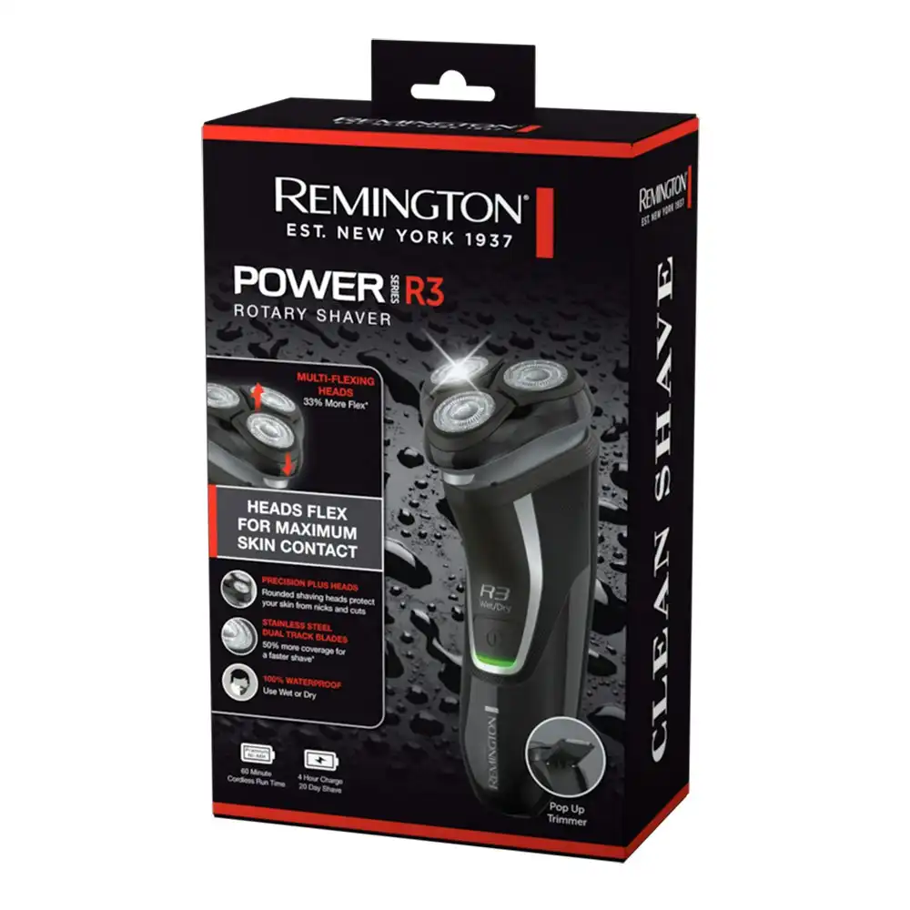 Remington Power Series R3 Rotary Rechargeable Cordless Wet/Dry Men's Shaver
