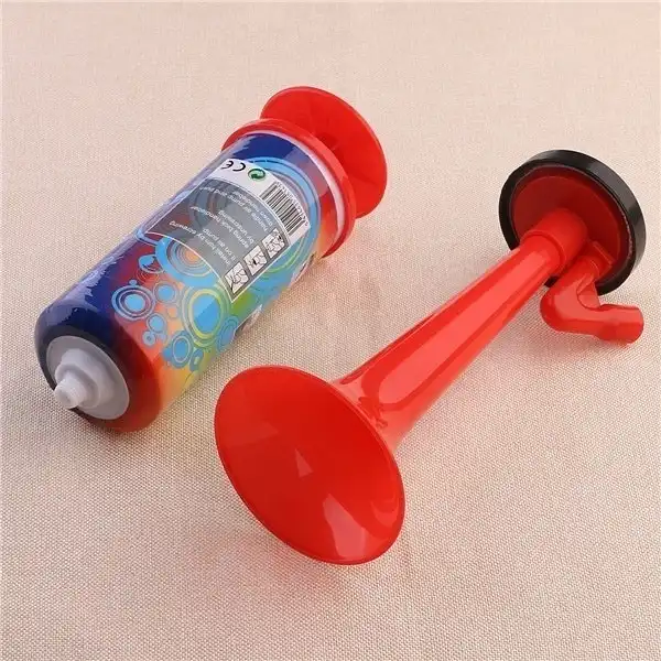 Air Horn Party Prop Hand Held Loud Pump Action Plastic Novelty Reusable Klaxon