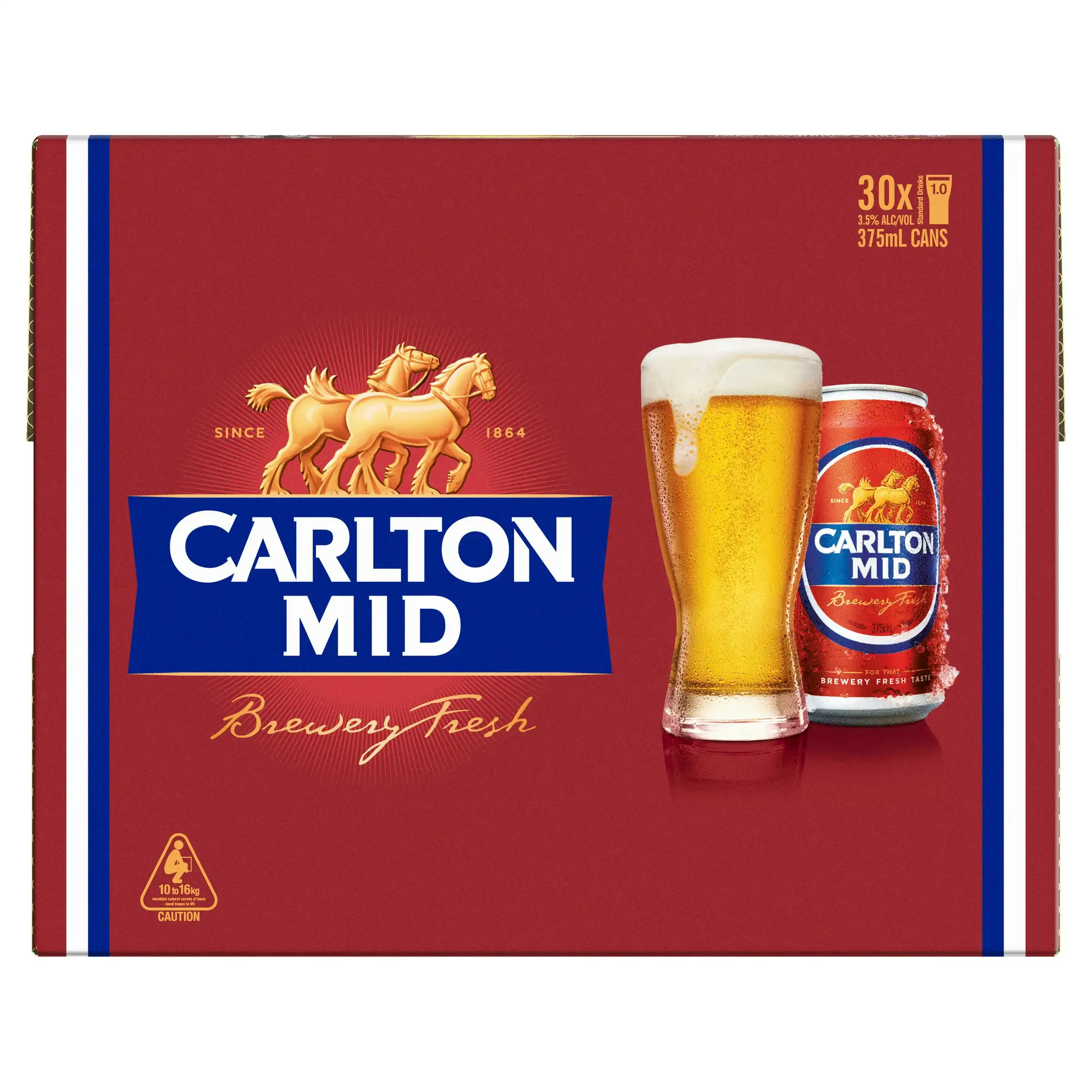 Carlton Mid Beer Case 30 x 375mL Cans