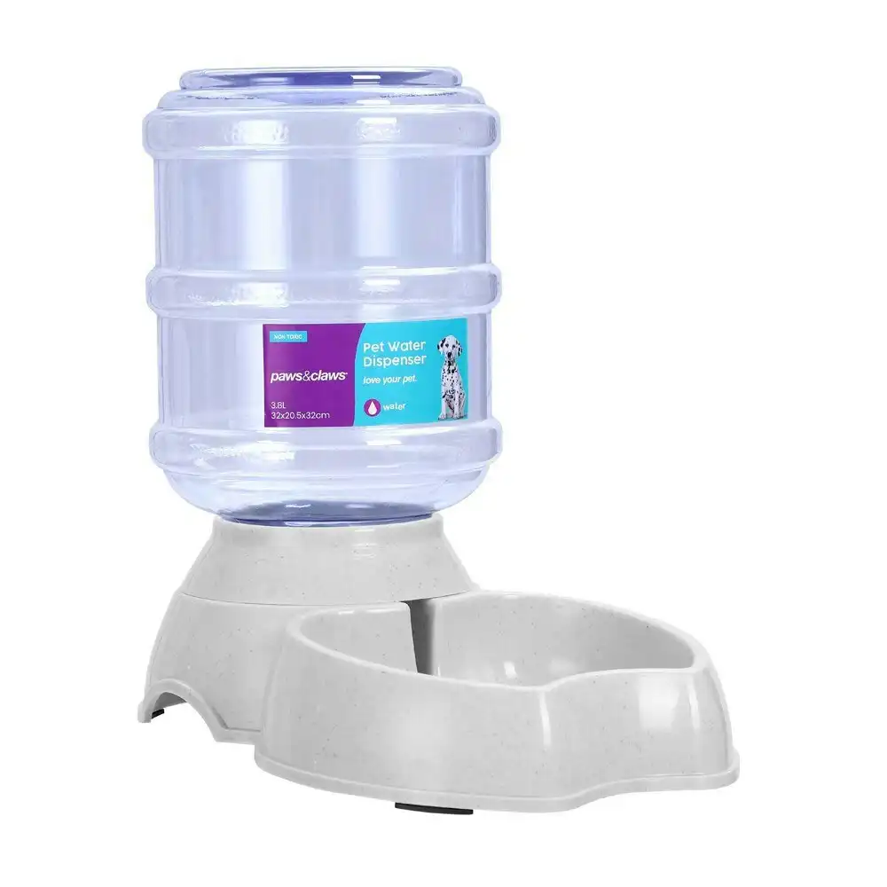 Paws & Claws 3.8L Barrel Pet Dog Drinking Bowl Water Dispenser Feeder Assorted