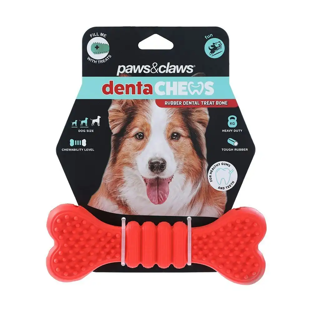 2x Paws And Claws 17x6.1x3.7cm Denta Chew Teeth Clean Bone Dog/Pet Toy Assort