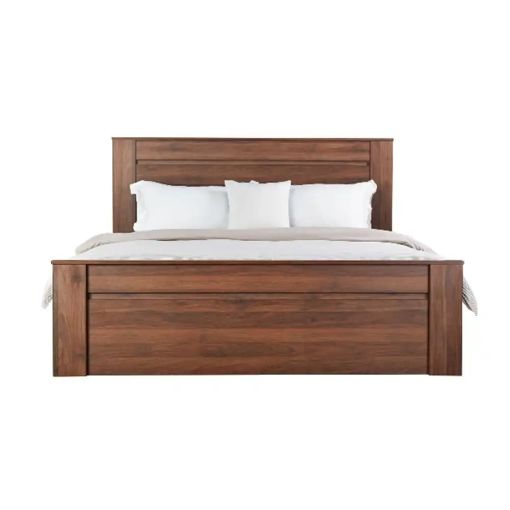 Franklin Wooden Bed Frame Double Size W/ Headboard - Walnut