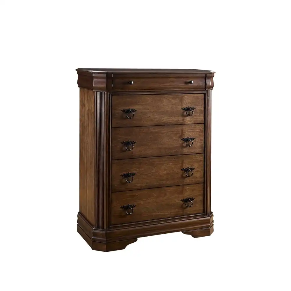 Ariana European Classic Solid Wooden Chest Of Drawers Tallboy Storage Cabinet - Brown