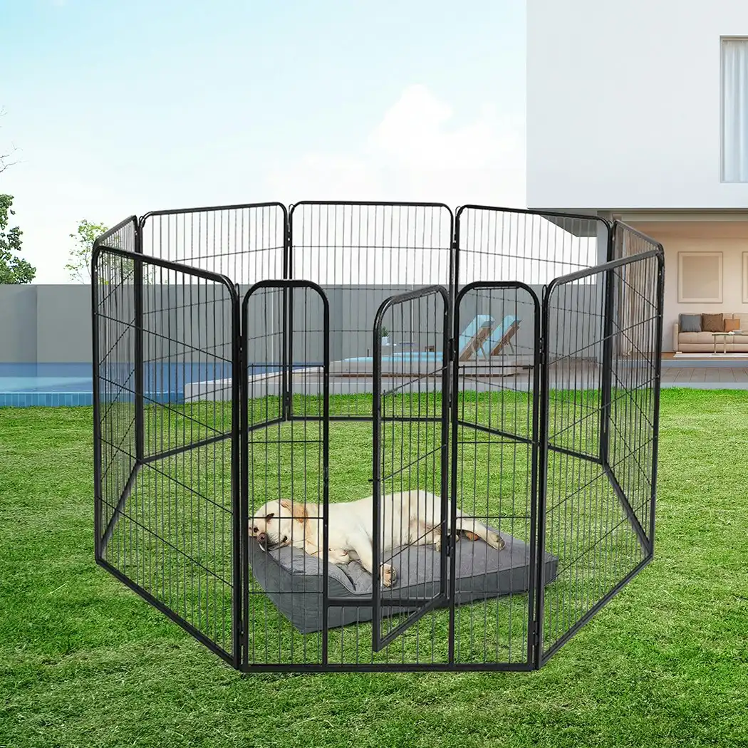 Pawz 8 Panel Pet Dog Playpen Puppy Exercise Cage Enclosure Fence Cat Play Pen 24''