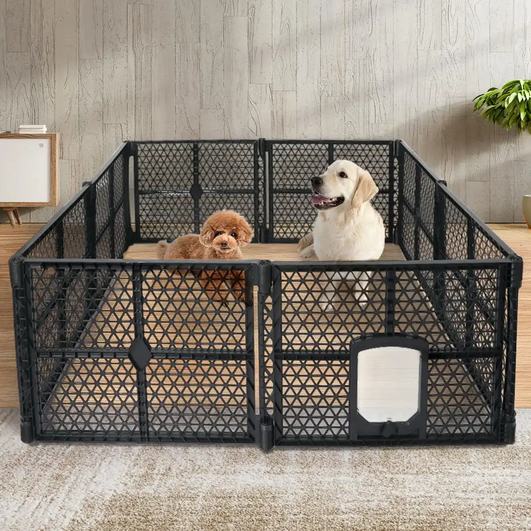 Pawz Pet Playpen Folding Dog Plastic Puppy Exercise Enclosure Fence 8 Panels