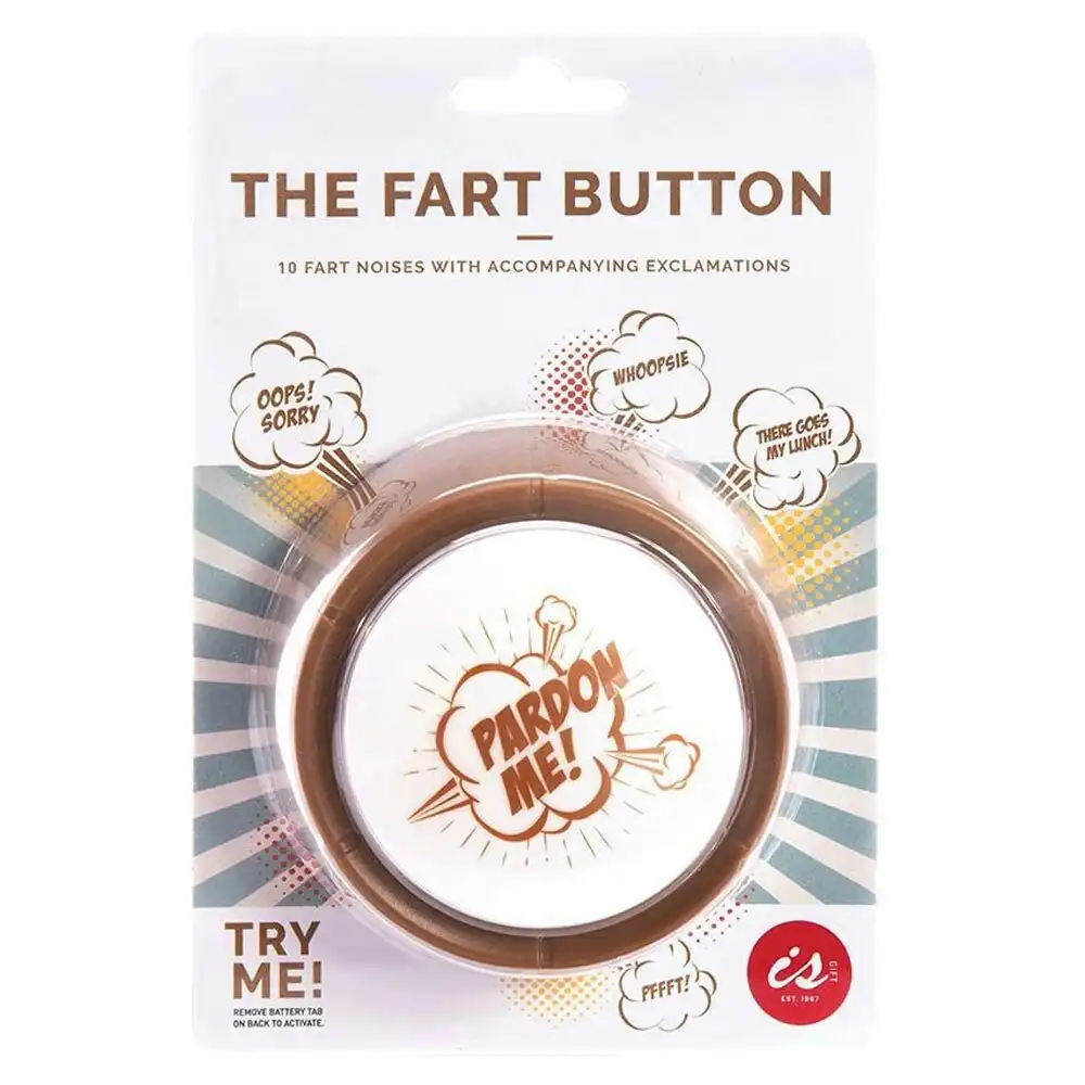 IS Gift Plastic The Fart Button Party Game/Toy w/ 10 Different Sound/Noise Brown