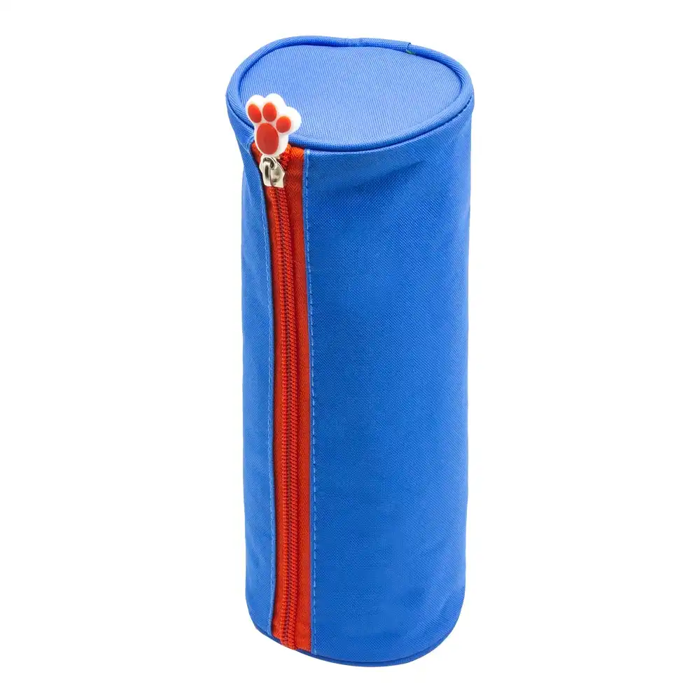 Glitter Critters Barrel Style Roll Me Fabric Kids Pencil Storage Case/Bag Blue