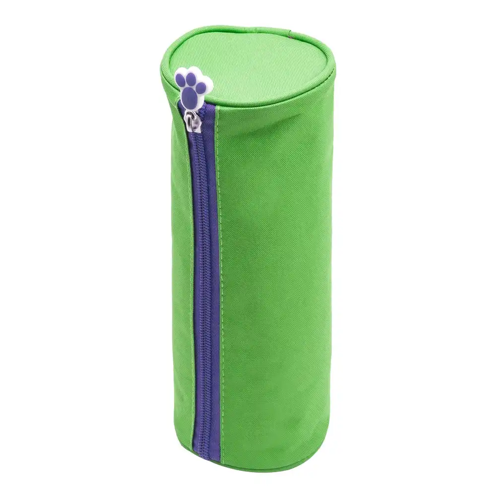 Glitter Critters Barrel Style Roll Me Fabric Kids Pencil Storage Case/Bag Green