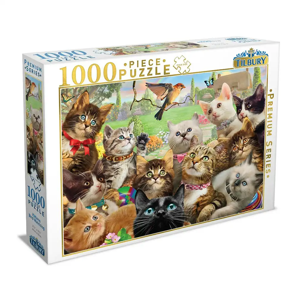 1000pc Tilbury Kids/Family Kittens Bird Watching 69x50cm Jigsaw Puzzle Toy 8y+