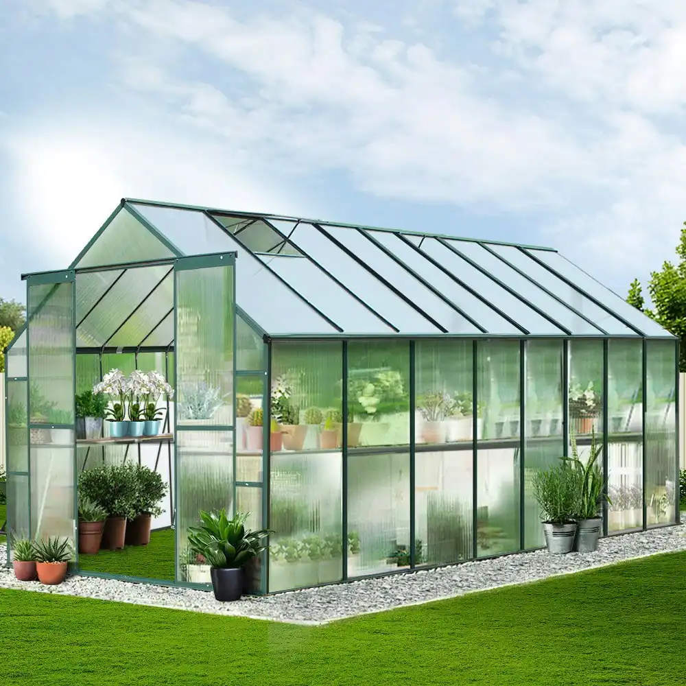 Greenfingers Greenhouse 5.1x2.44x2.1M Aluminium Polycarbonate Green House Garden Shed