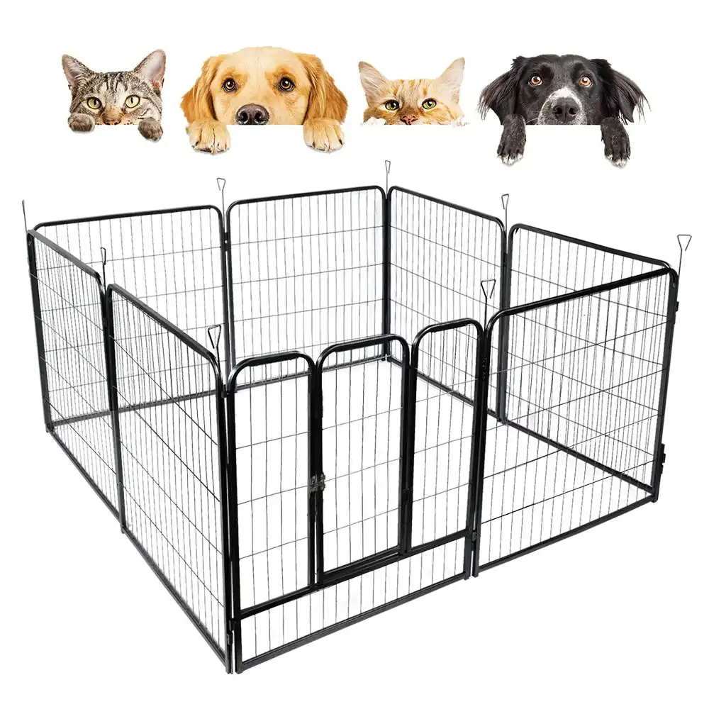 Taily 32" 8 Panel Pet Playpen Foldable Heavy Duty Dog Fence Exercise Play Pen Rabbit Puppy Enclosure