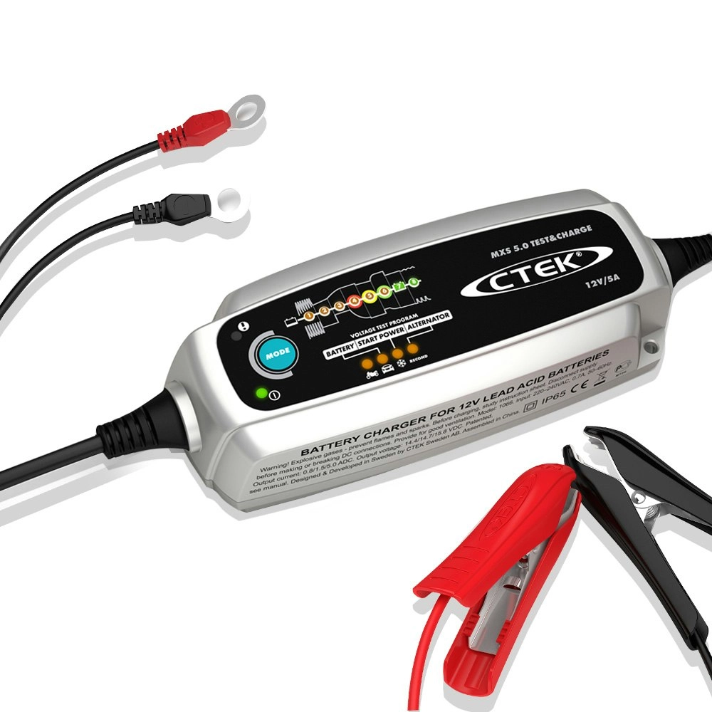 CTEK MXS 5.0 Test and Charge Battery Charger 12V 5Amp Deep Cycle AGM Bumper Case