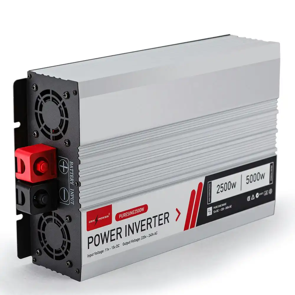 Genpower 2500W/5000W Pure Sine Wave Power Inverter 12V/240V Caravan Boat CarPlug