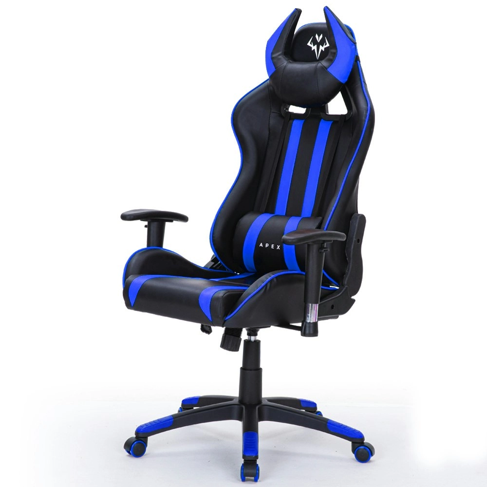 Overdrive Diablo Reclining Gaming Chair Black & Blue Computer Lumbar Office Horns